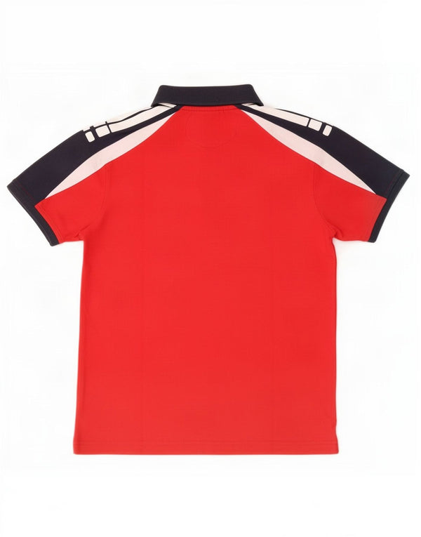 Polo grafica da donna Asics UK 12 cotone color block rosso medio