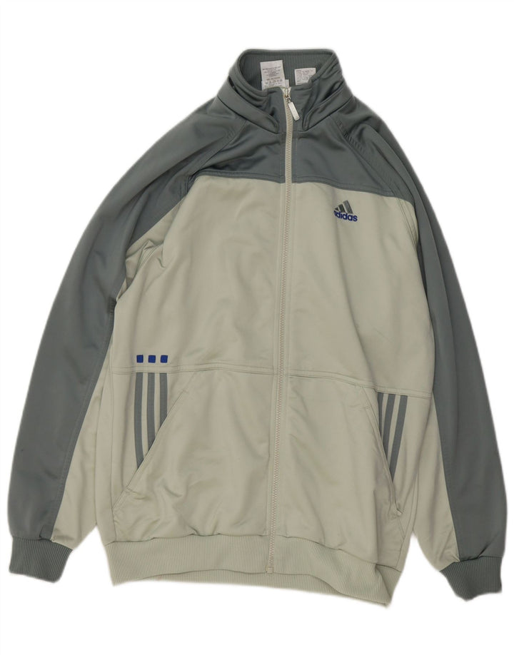 Giacca da tuta da ragazzo Adidas 15-16 anni in poliestere color block grigio