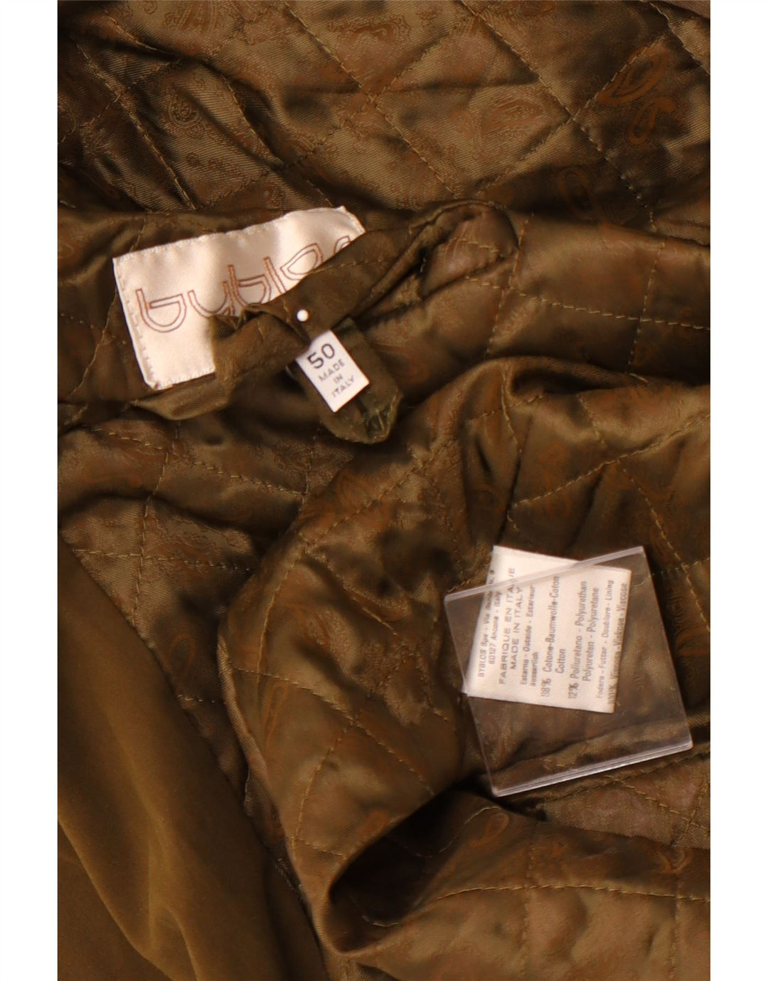 Cappotto da uomo BYBLOS IT 50 Large in cotone kaki