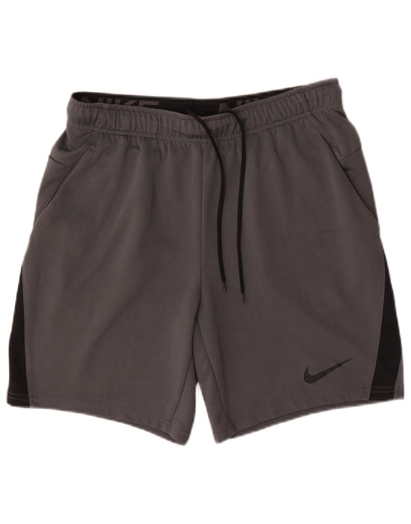 Pantaloncini sportivi Nike Dri Fit da uomo in poliestere color block grigio medio