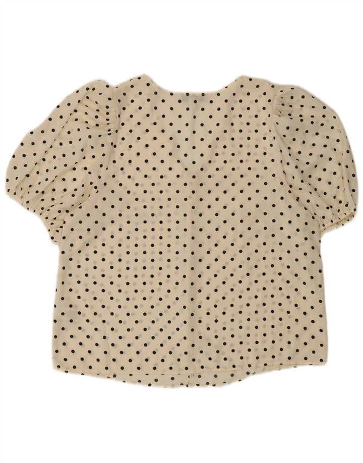 Top in camicetta da donna Marks & Spencer UK 16 grande pois bianco sporco