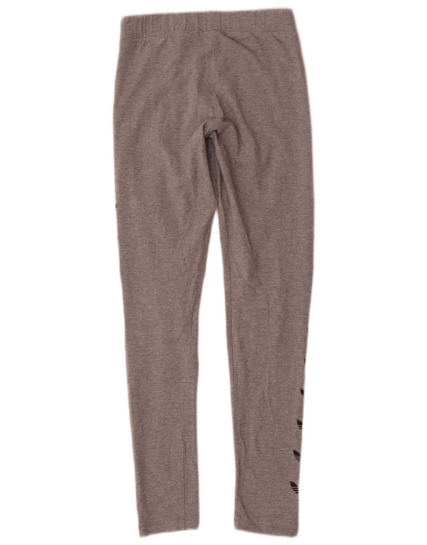 Adidas Womens Graphic Leggings UK 8 Small Grey Cotton