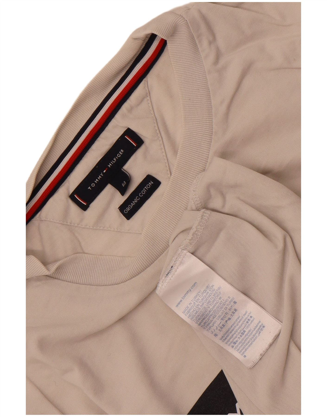 T-shirt grafica da uomo Tommy Hilfiger Top in cotone bianco medio