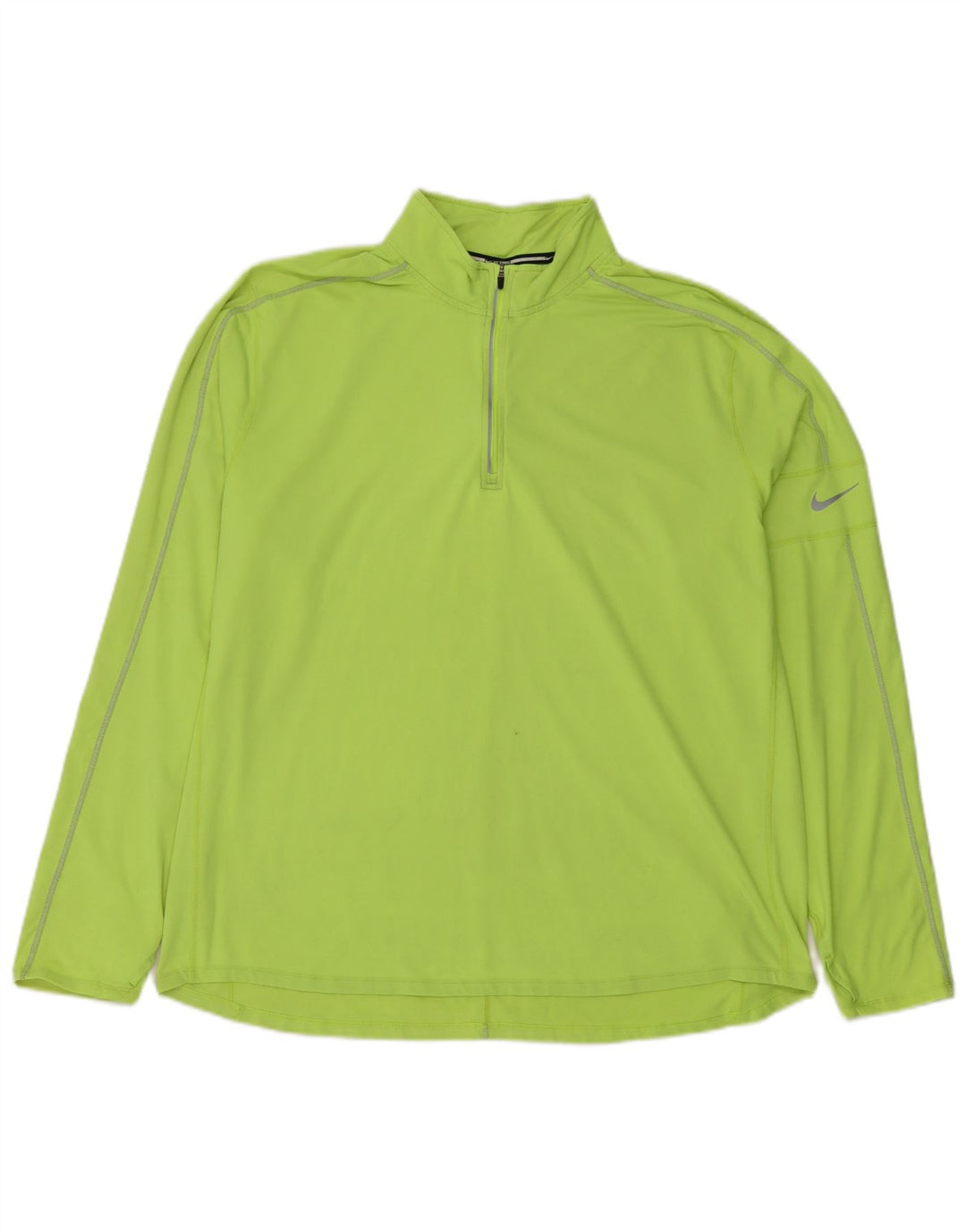 Top della tuta da ginnastica Nike Dri Fit con collo e zip da uomo 2XL verde poliestere