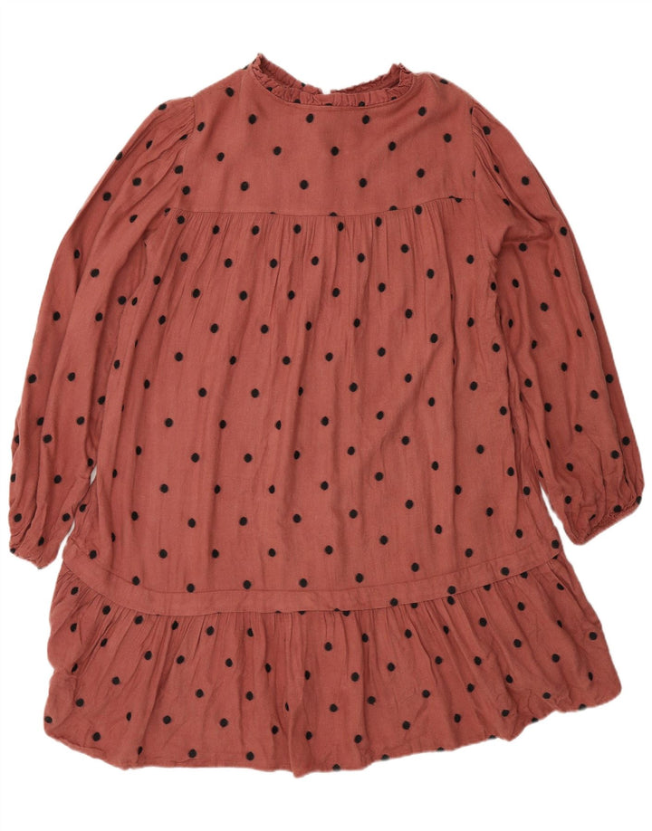 Abito a strati oversize a maniche lunghe da donna Zara UK 14 a pois marrone medio