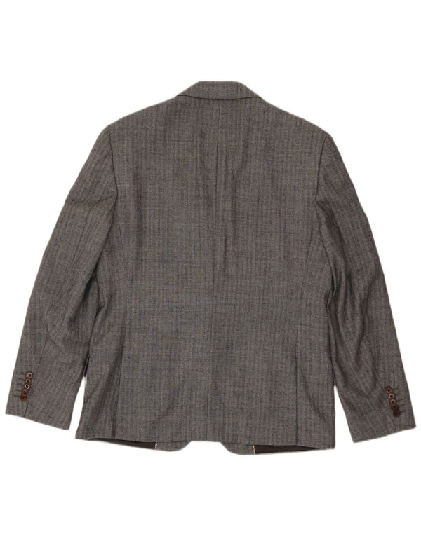 Giacca blazer a 2 bottoni da uomo Paul Smith UK 40 grande lana gessata grigia