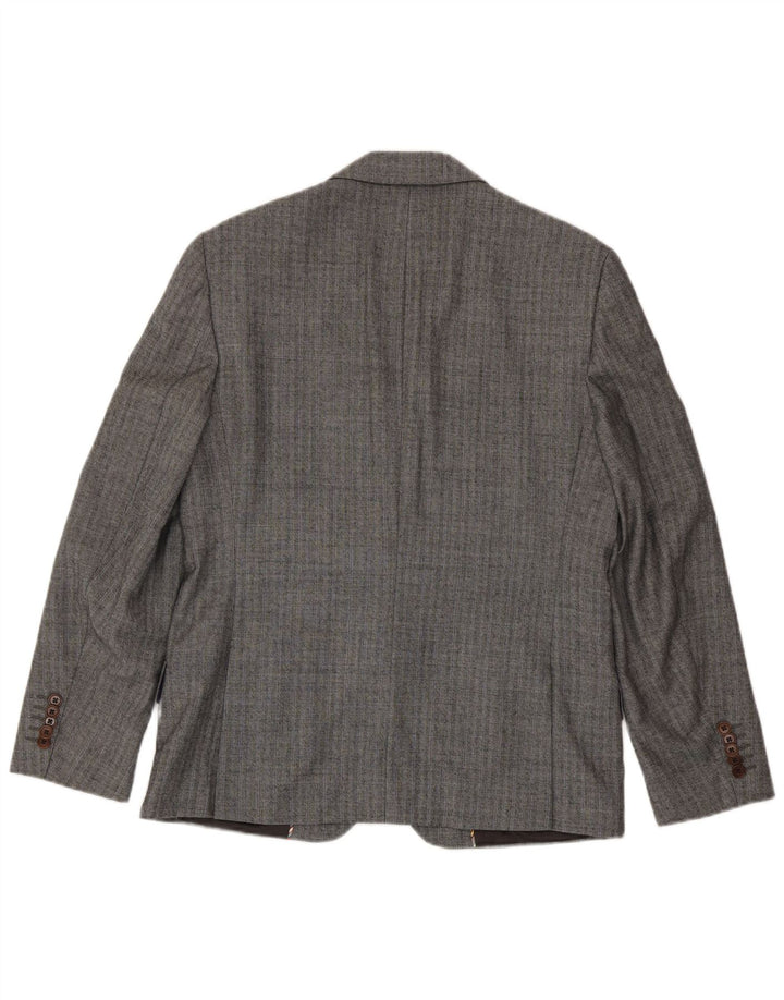 Giacca blazer a 2 bottoni da uomo Paul Smith UK 40 grande lana gessata grigia
