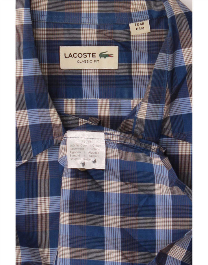 Camicia Lacoste da uomo vestibilità classica taglia 40 cotone a quadri blu medio