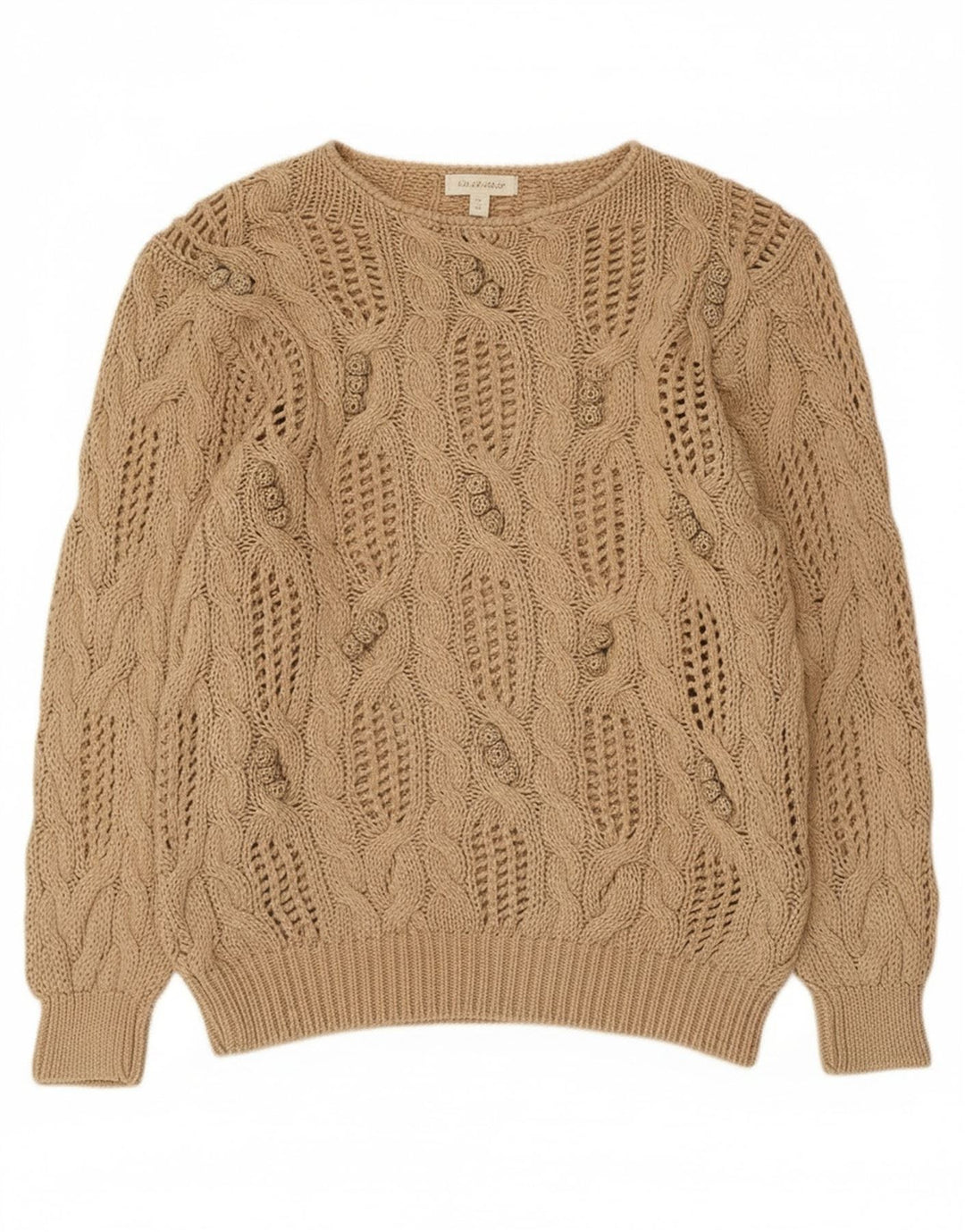 Maglione da donna Madeleine con scollo a barchetta trasparente EU 40/42 Beige medio