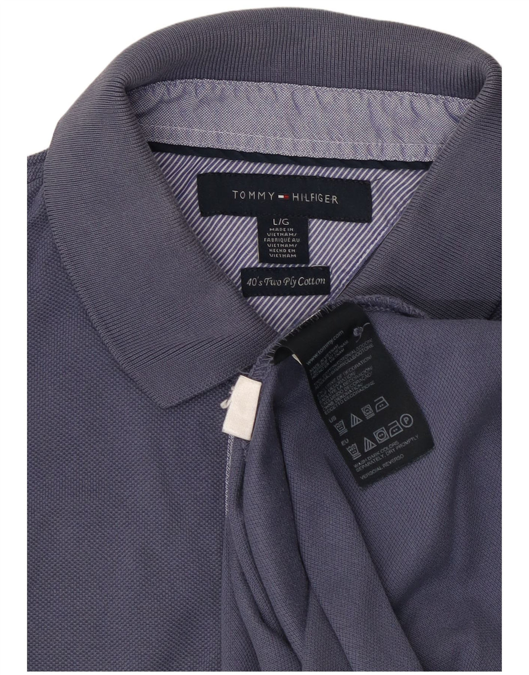 TOMMY HILFIGER Polo da uomo grande in cotone blu navy