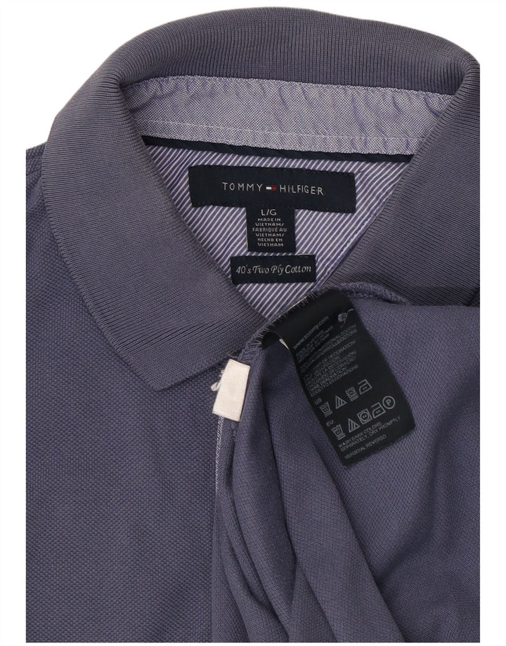 TOMMY HILFIGER Polo da uomo grande in cotone blu navy