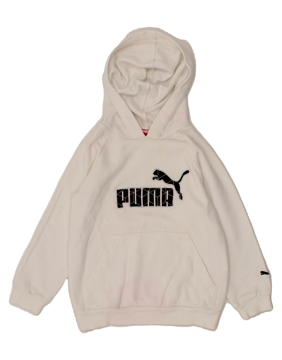 PUMA Boys Graphic Hoodie Jumper 3-4 Years White Cotton Vintage Puma and Second-Hand Puma from Messina Hembry 