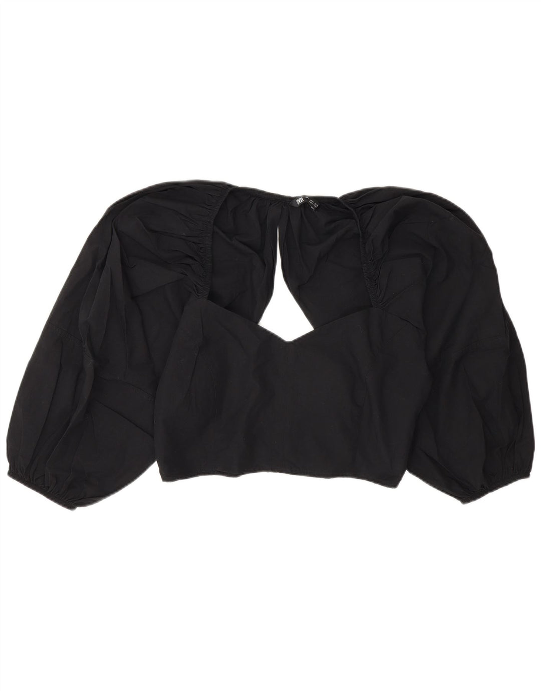 Top corto in camicetta corta da donna Zara UK 14 grande nero