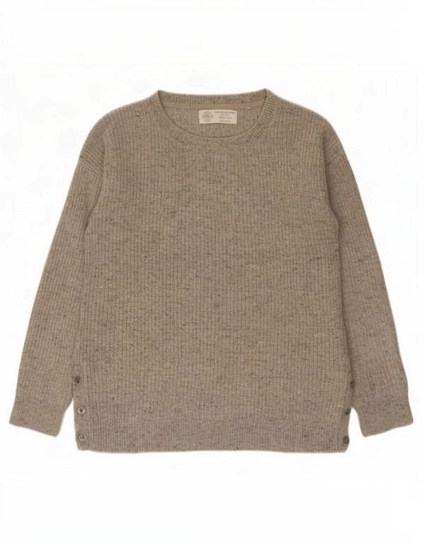 Fat Face Womens Boat Neck Jumper Sweater UK 10 Small Grey Flecked Cashmere