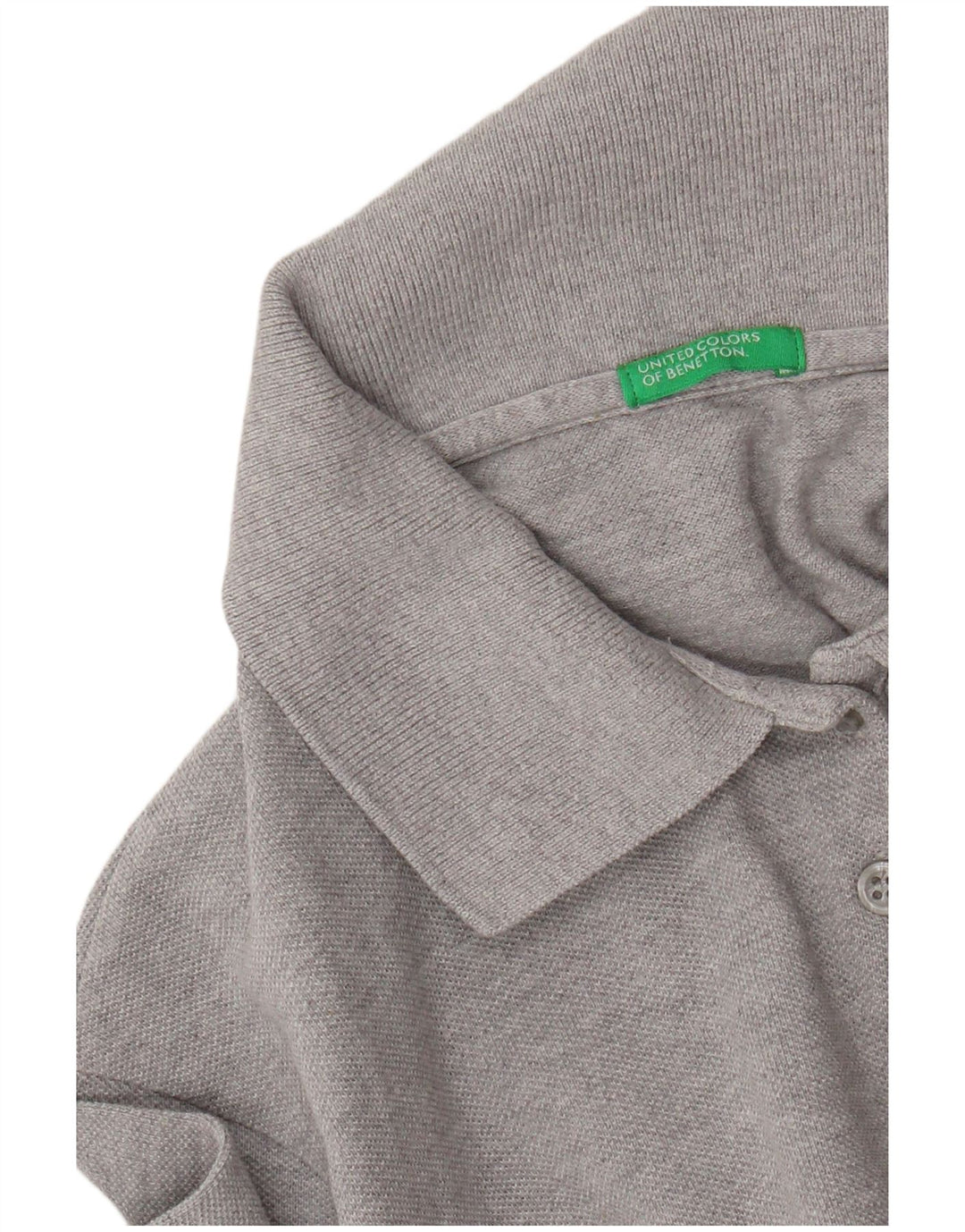 Polo Benetton Donna UK 12 Grigio Medio