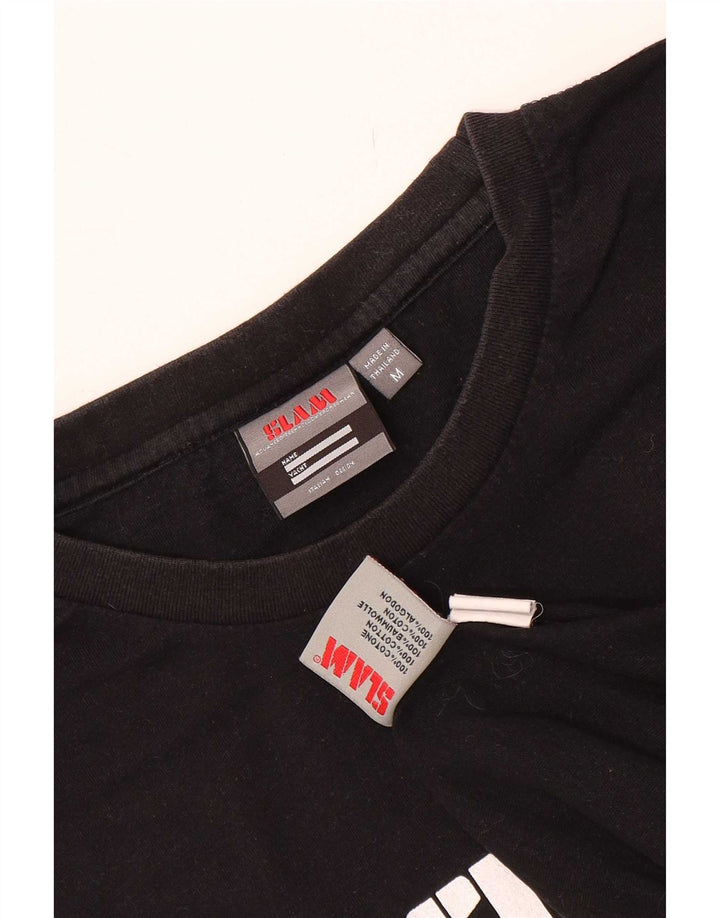 T-shirt grafica da uomo Slam Top in cotone nero medio