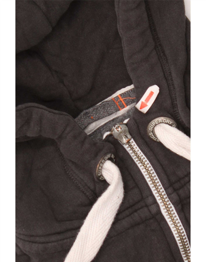 Maglione con cappuccio e zip da uomo Superdry grande in cotone nero
