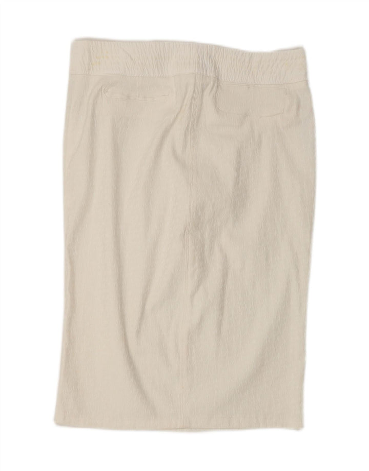 BYBLOS Womens Straight Skirt IT 46 XL W32 Off White Polyester Vintage Byblos and Second-Hand Byblos from Messina Hembry 