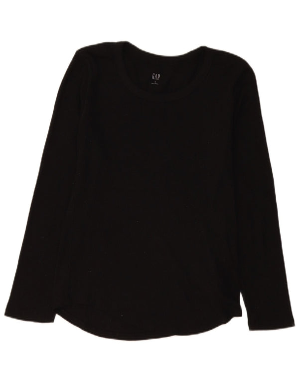 Gap Womens Top Long Sleeve UK 12 Medium Black Cotton