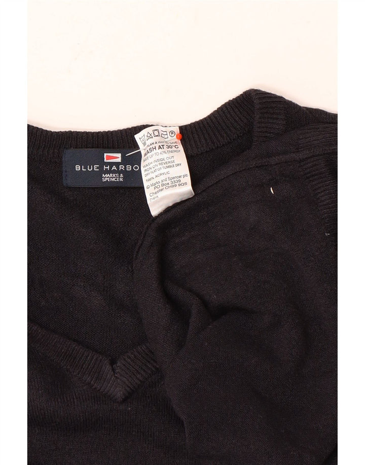 Maglione da uomo Marks & Spencer Blue Harbour con scollo a V grande blu navy