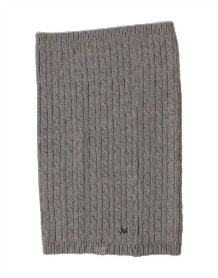 CREW CLOTHING Womens Rectangle Scarf One Size Grey Cotton Vintage Crew Clothing and Second-Hand Crew Clothing from Messina Hembry 