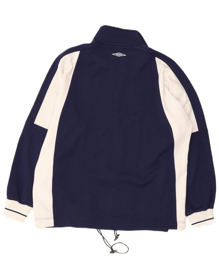 UMBRO Mens Graphic Tracksuit Top Jacket Small Navy Blue Colourblock