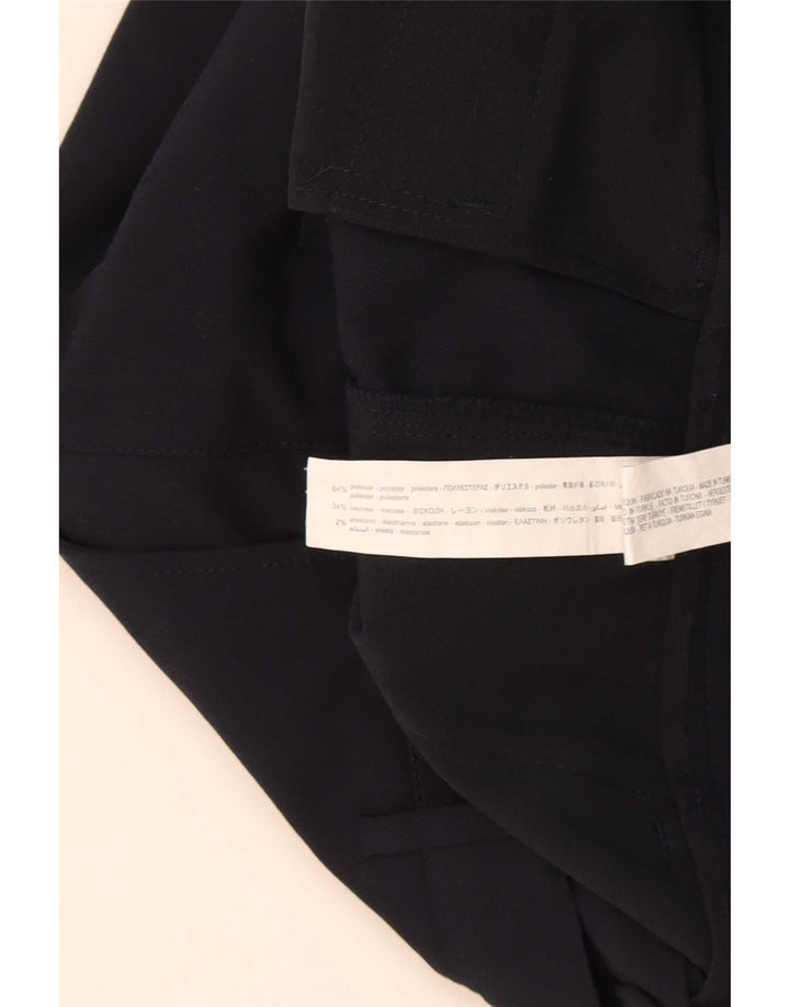 Pantaloni da abito dritti da donna Zara medi W30 L30 poliestere blu navy
