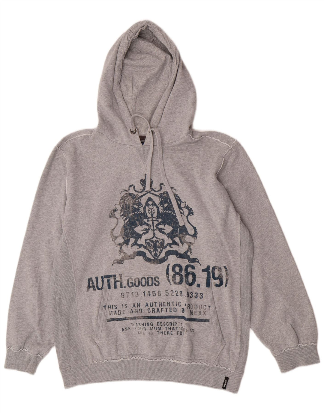 Felpa con cappuccio grafica da uomo Mexx 2XL cotone grigio