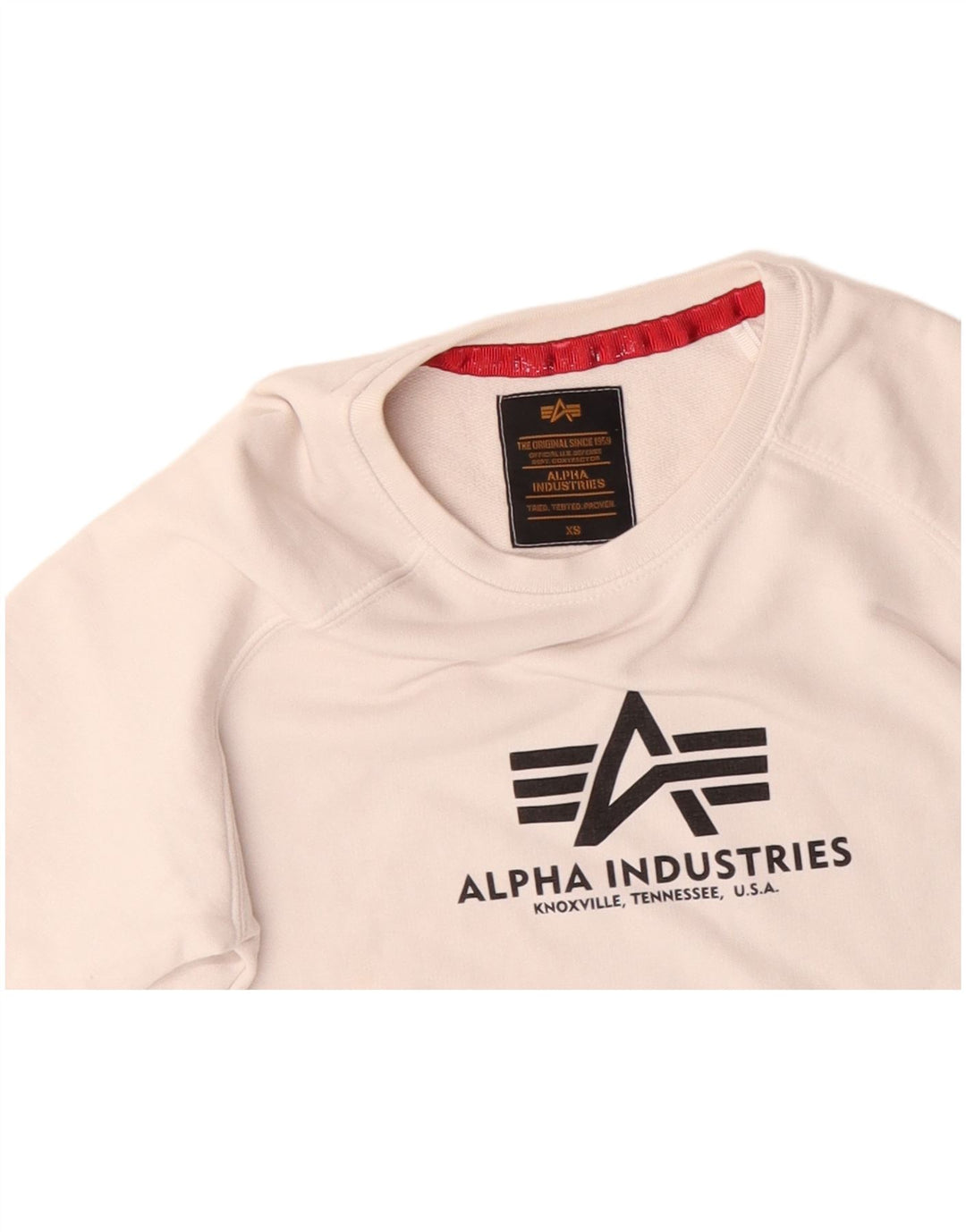 ALPHA INDUSTRIES Felpa grafica da uomo Maglione XS Bianco