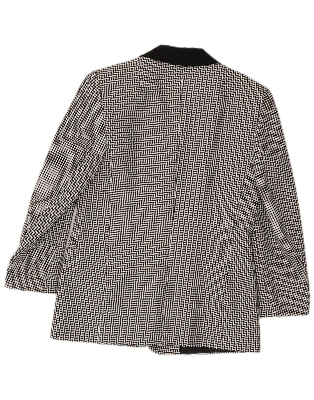 Giacca blazer da donna a 3 bottoni Canda UK 10 piccola poliestere pied de poule nero