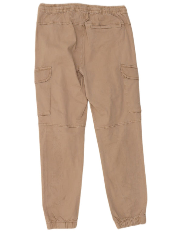 Zara Mens Joggers Cargo Trousers Medium W31 L27 Beige Cotton