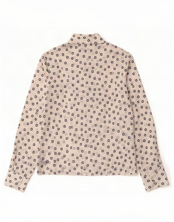 Camicia vintage da donna IT 48 XL bianca geometrica