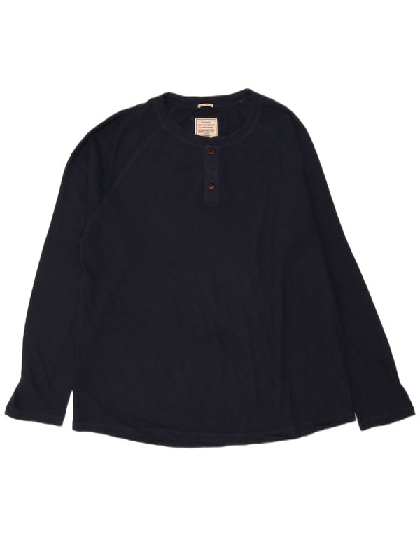 Top da uomo a maniche lunghe Fat Face 2XL cotone blu navy