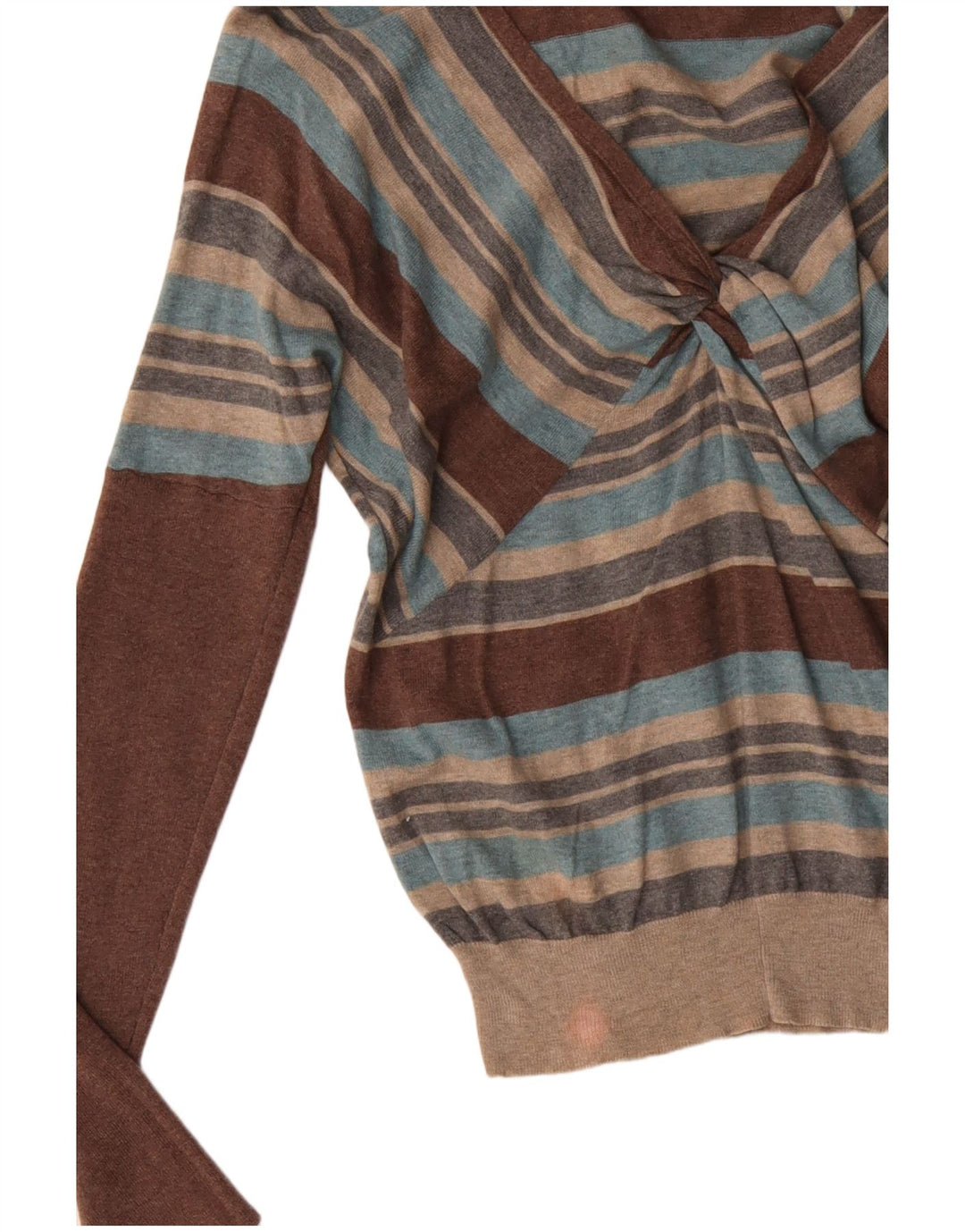 MONSOON Maglione da donna con scollo a V UK 12 Medio a righe multicolore