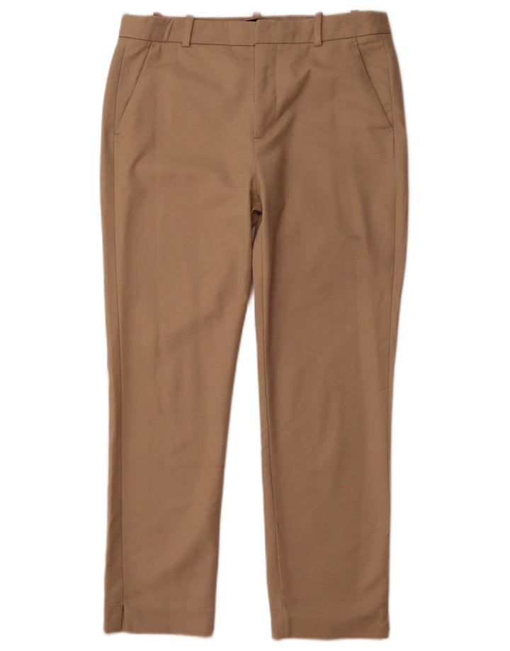 Pantaloni chino basic affusolati da donna ZARA EU 38 Small W28 L25 cotone marrone
