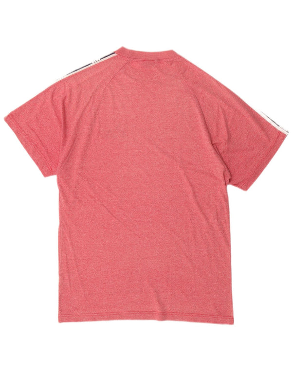 ASICS Mens Graphic T-Shirt Top Small Pink Colourblock Cotton