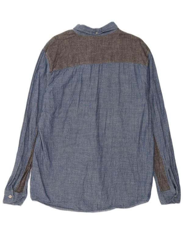Camicia da uomo Carhartt XL in cotone color block blu