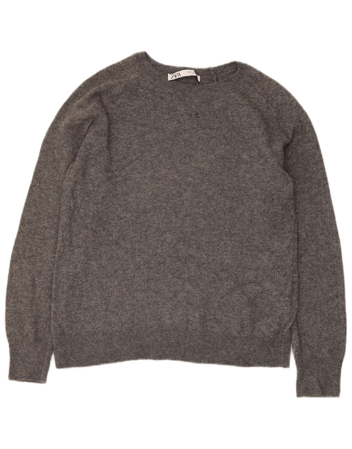 Maglione ZARA da donna con scollo a barca UK 14 Grigio medio