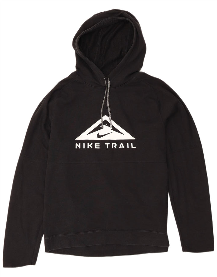 Felpa con cappuccio grafica Nike Dri Fit da uomo in cotone nero medio