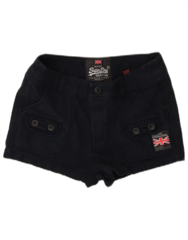 Pantaloncini cargo da donna Superdry XS W28 in cotone nero