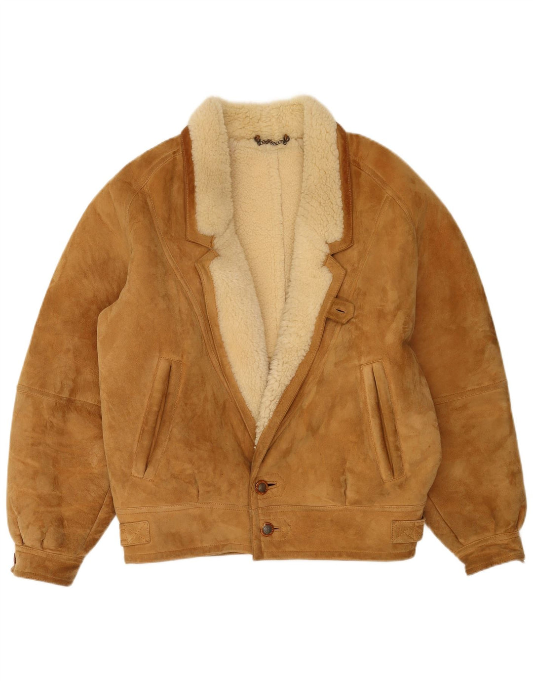 Giacca in shearling vintage da uomo UK 42 XL Beige