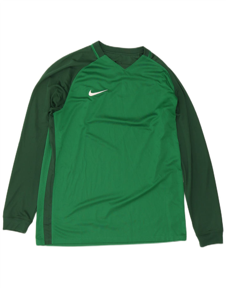 Maglia Nike Dri Fit da uomo a maniche lunghe XL verde color block