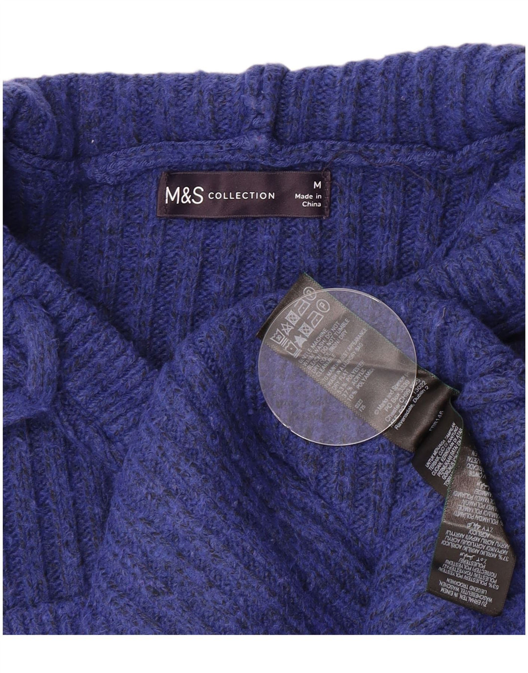 Maglione con cappuccio da donna Marks & Spencer UK 14 Blu medio chiazzato
