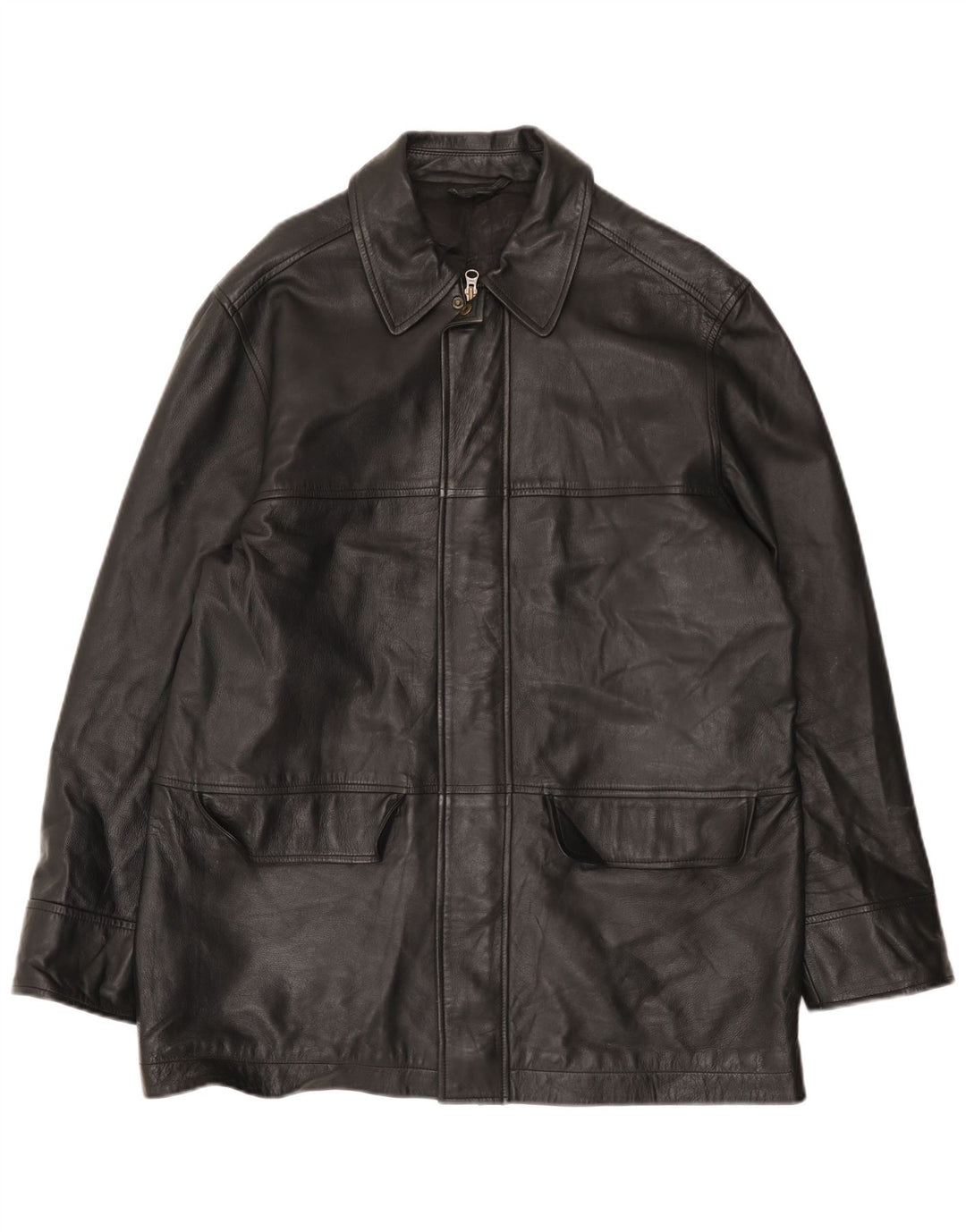 Giacca in pelle da uomo Marks & Spencer UK 38 Pelle nera media