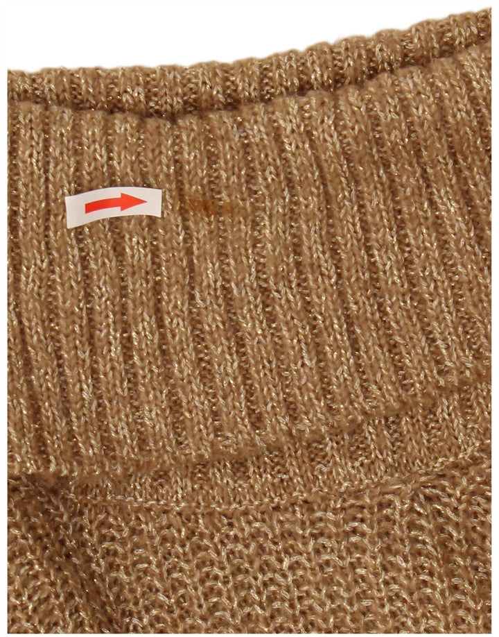 Maglione maglione da donna a collo alto Massimo Dutti UK 10 piccolo beige screziato