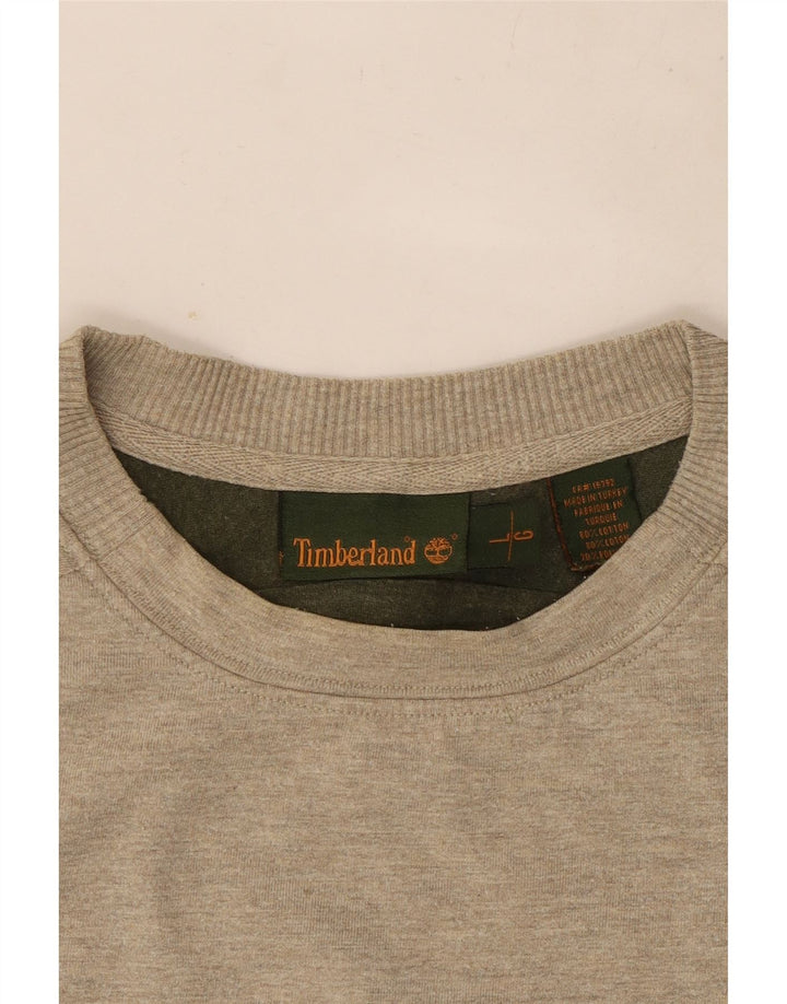 Timberland Top da uomo a manica lunga grande in cotone grigio