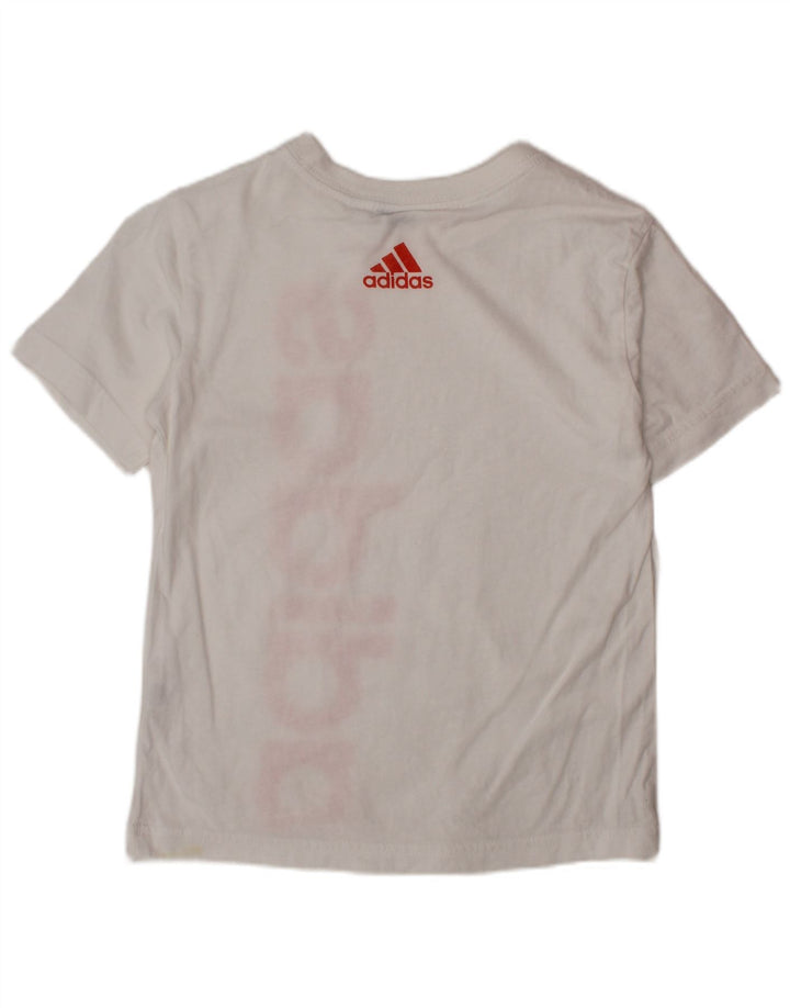 T-shirt grafica ADIDAS per ragazzi, 5-6 anni, bianca