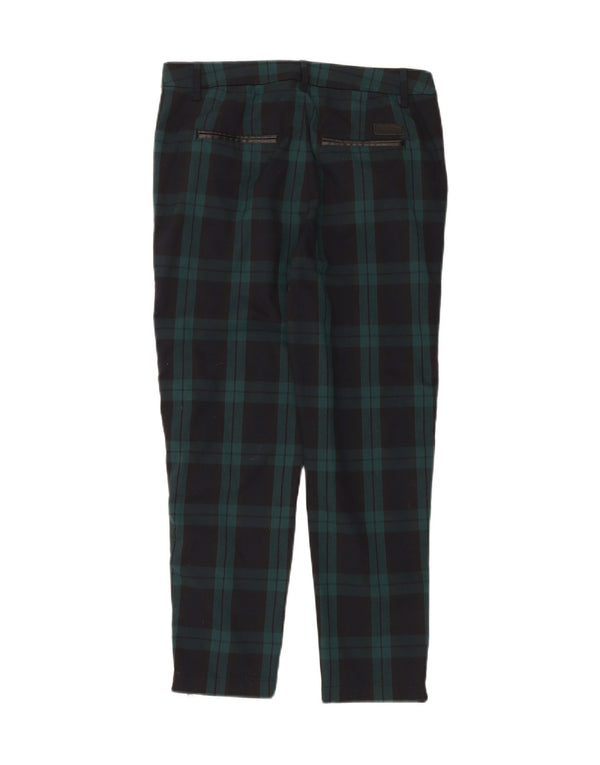 Pantaloni chino da donna Superdry UK 14 Large W32 L26 Green Plaid Grunge