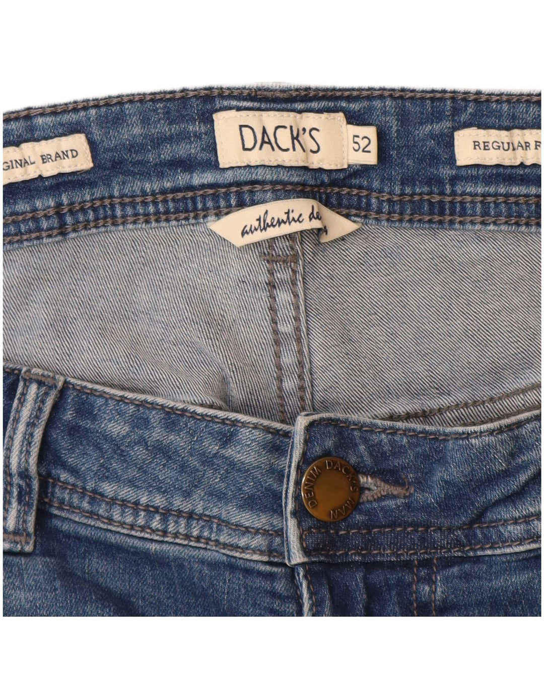 Jeans dritti vestibilità regolare da uomo di Dack IT 52 XL W36 L33 Blu