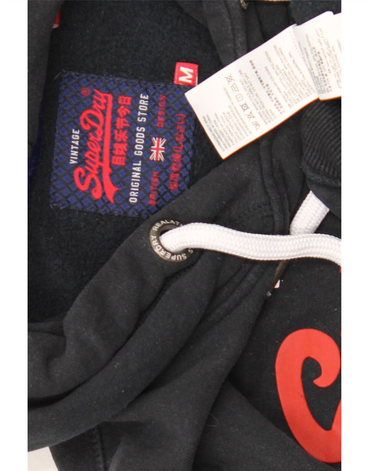 Maglione con cappuccio grafico da uomo Superdry in cotone nero medio